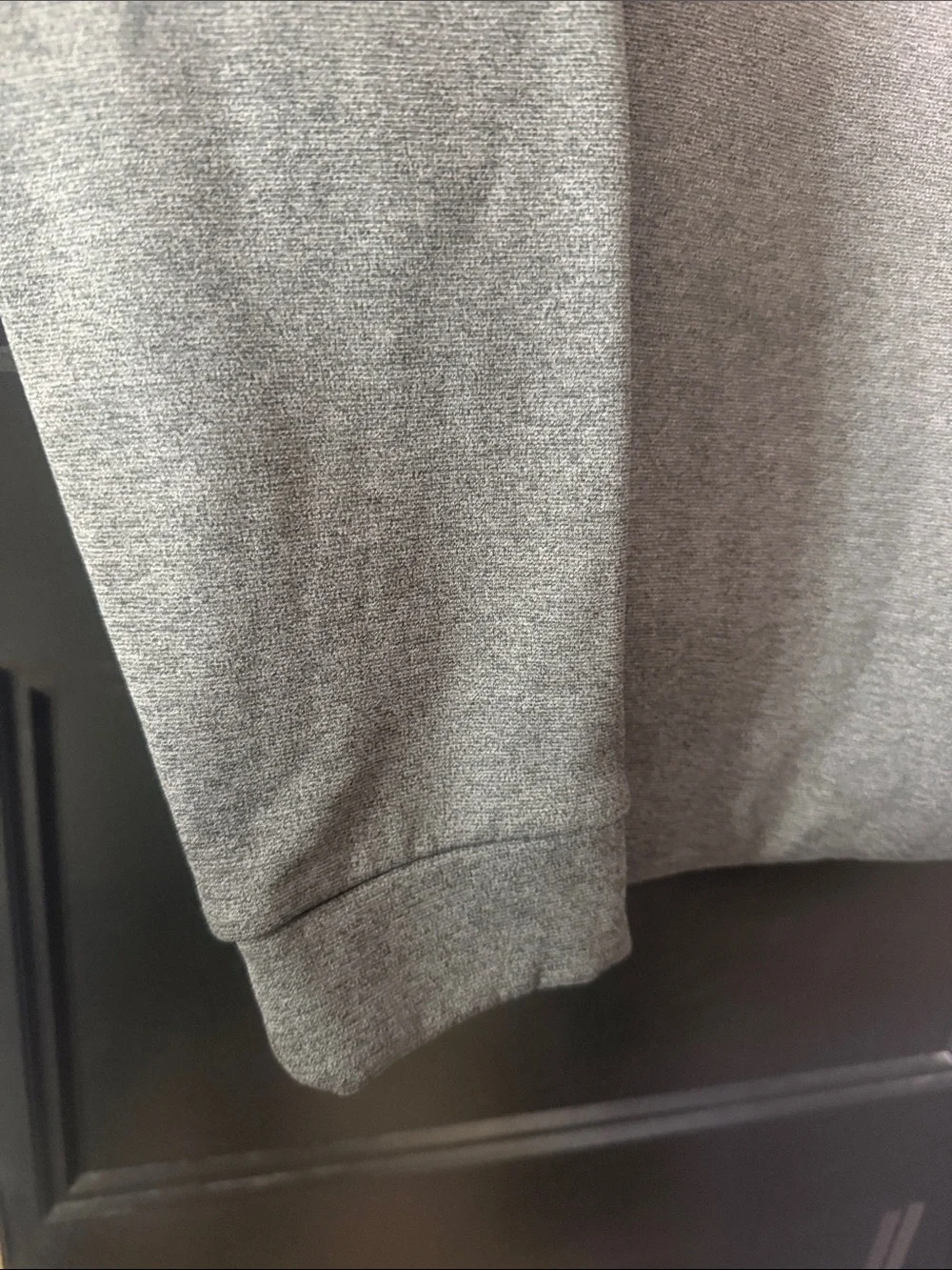 Nike Men’s Heather Gray Pullover Hoodie with Black Drawstrings